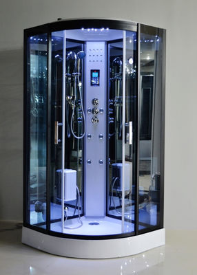 Cabina de cristal negra 1000 * 1000 del baño de ducha del vapor con el control informático